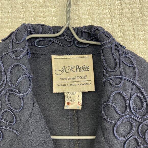 VTG 80' J.R. Petite by Joseph Ribkoff Dressy Blazer Double Breasted Blue Wom 4 - Picture 10 of 16